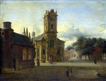 212/heyden, jan van der - a square before a church